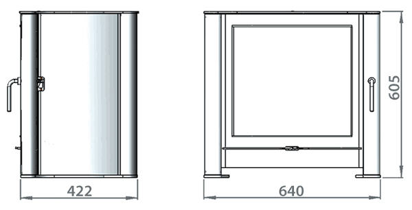 Firebelly FB2 Gas Stove Sizes