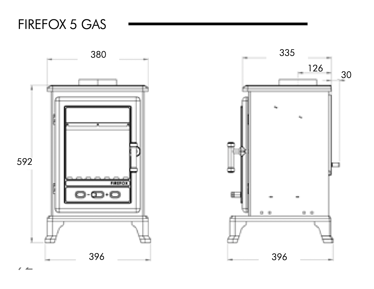 Firefox 5 Eco Gas Stove Sizes