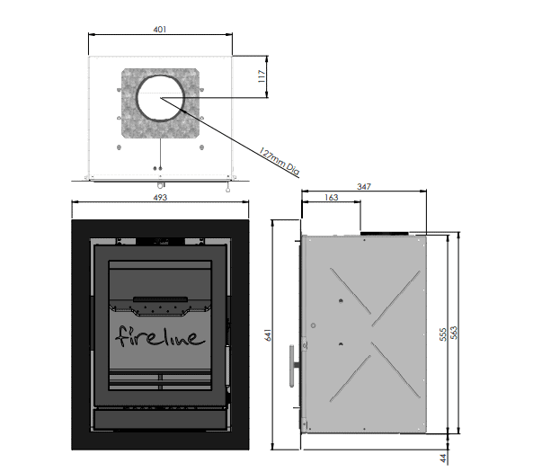 Fireline FPi5 Eco Inset Stove 4 Sided Trrim