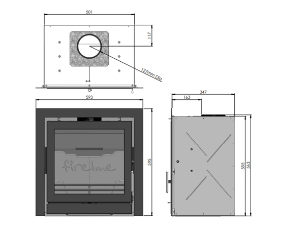 Fireline FPi5W 3-Sided Dimensions