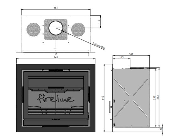 Fireline FPi8 4 Sided Dimensions