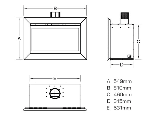 Flavel Jazz Hole-in-the-Wall Balanced Flue Gas Fire Sizes