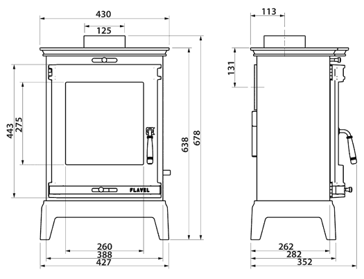 Flavel Rochester 5 Stove Sizes