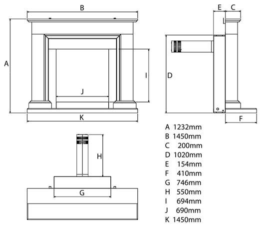 Flavel Sophia Slimline Sizes