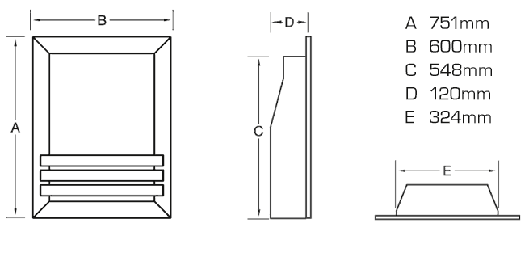 Flavel Windsor Contemporary Plus Wall Mounted Gas Fire Sizes