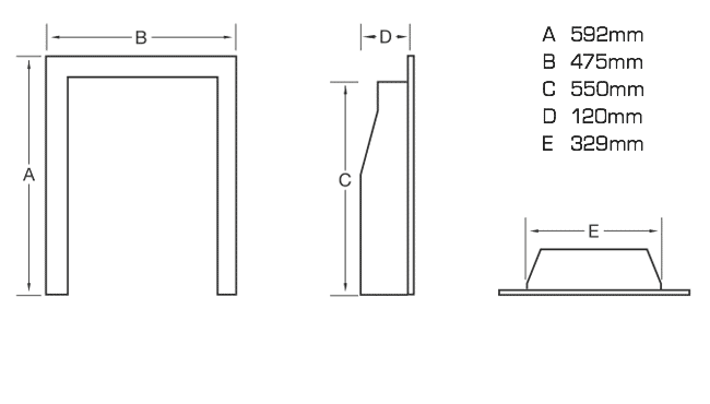 Flavel Windsor Traditional Gas Fire Sizes