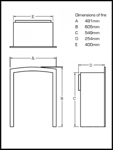 Flavel Calypso Convector Gas Fire Sizes
