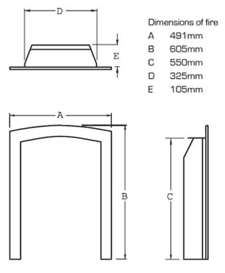 Flavel Melody Gas Fire Sizes