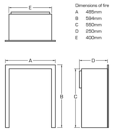 Flavel Richmond Gas Fire Sizes