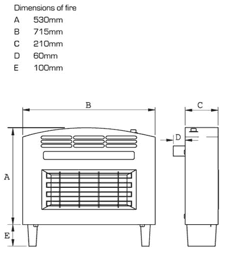 Flavel Strata Gas Fire Sizes