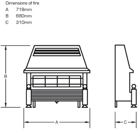 Flavel Welcome Gas Fire Sizes