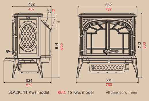 Franco Belge Ardennes Wood Burning Stove Sizes