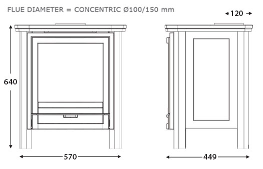 Gallery Darwin Balanced Flue Gas Stove Sizes