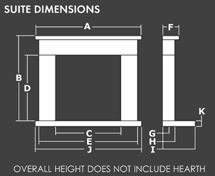 Gallery Fireplace Suite Sizes