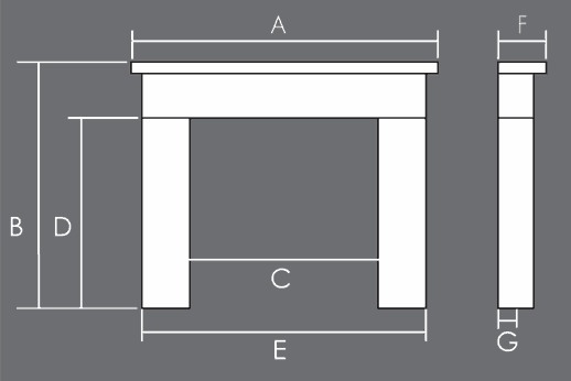 Gallery Fireplace Surround Sizes