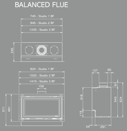 Gazco Studio Balanced Flue Fire Range