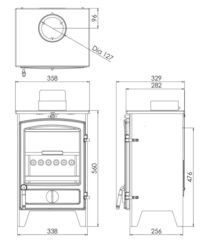 Go Eco Highline Plus Stove Dimensions