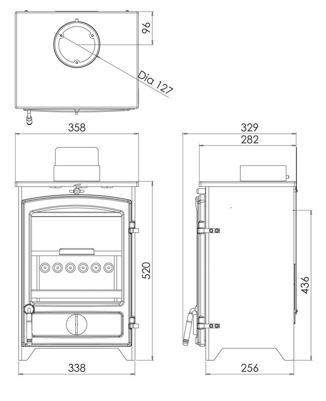 Go Eco 5kW Plus Stove Sizes