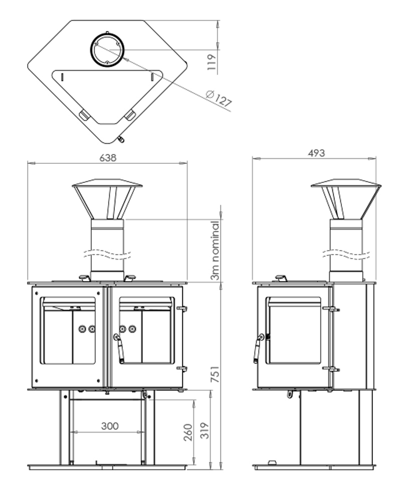 Go Eco Panofire Outdoor Fireplace Dimensions