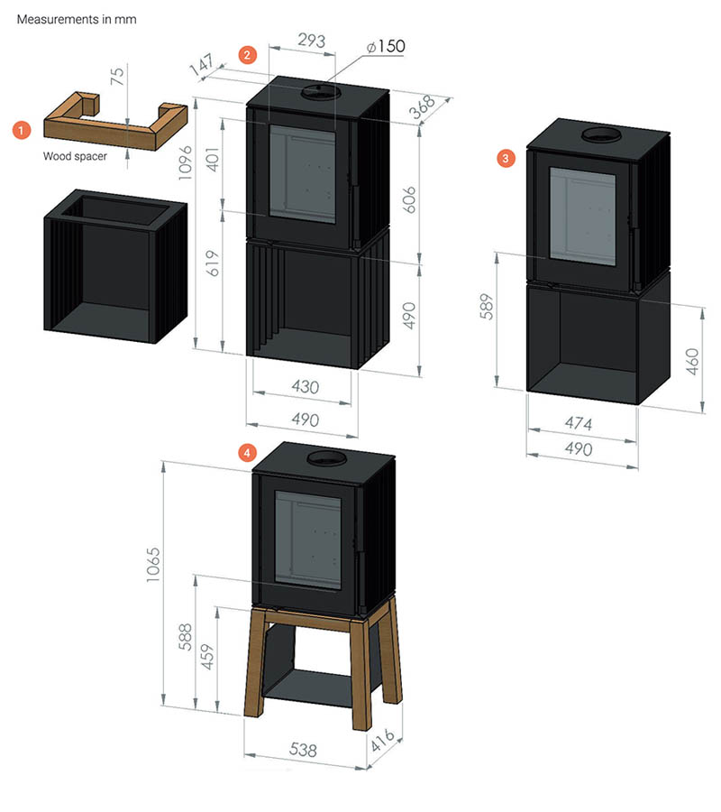 Haarlem Wood Stove Dimensions - Qudos Stoves