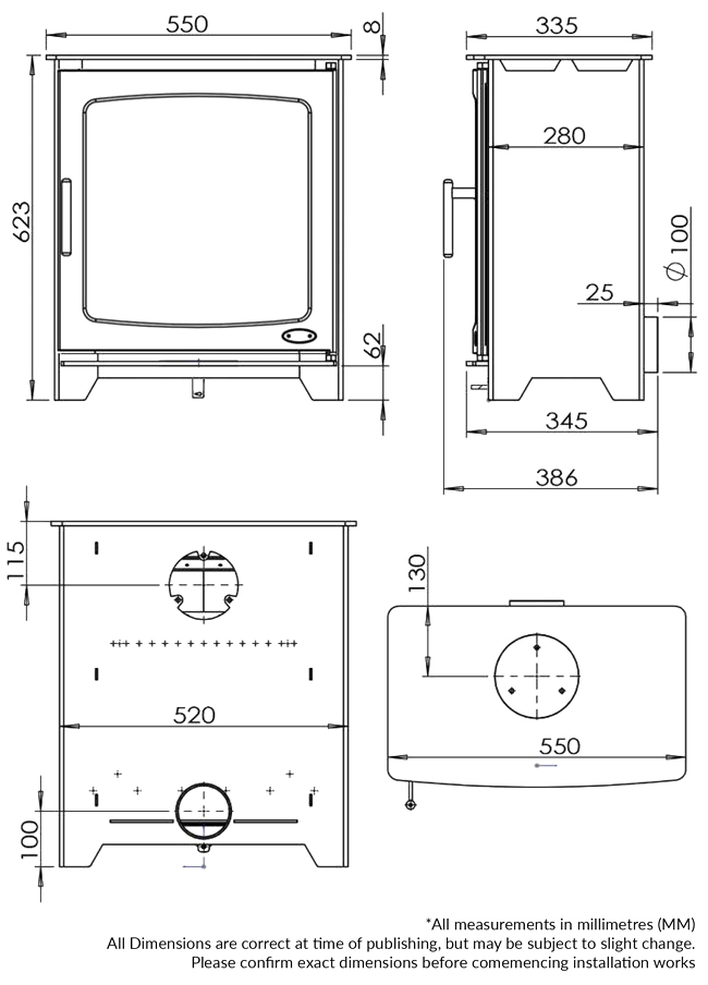 Henley Hazelwood Stove Dimensions