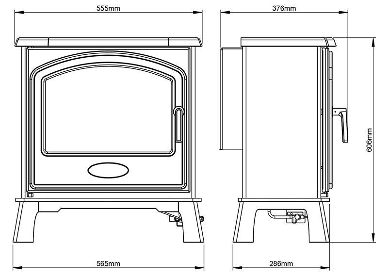 Hereford 7 Gas Stove Dimensions