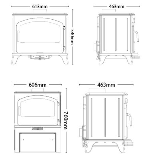Hillandale Monterrey 7 Stove Dimensions