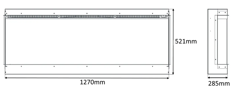 Hunter EF50 Electric Fire Sizes
