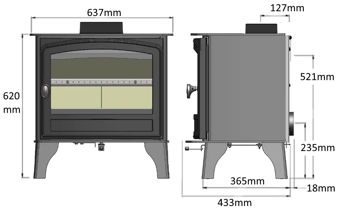 Hunter Herald 8 Eco Stove Sizes