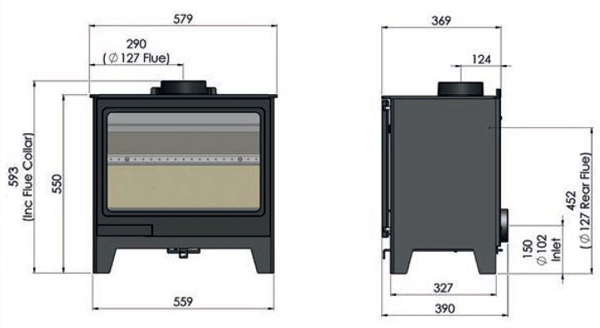 Hunter Allure 7 Stove Sizes