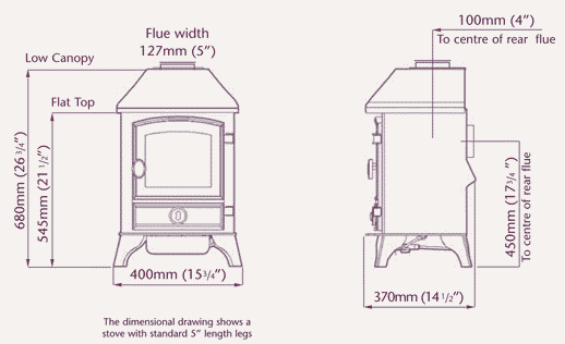 Hunter Hawk 4 Gas Stove Sizes