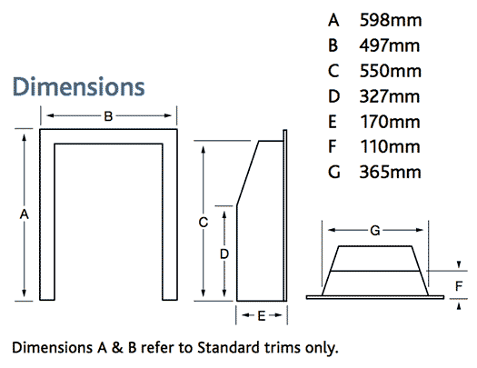 Kinder Kalahari Gas Fire Sizes