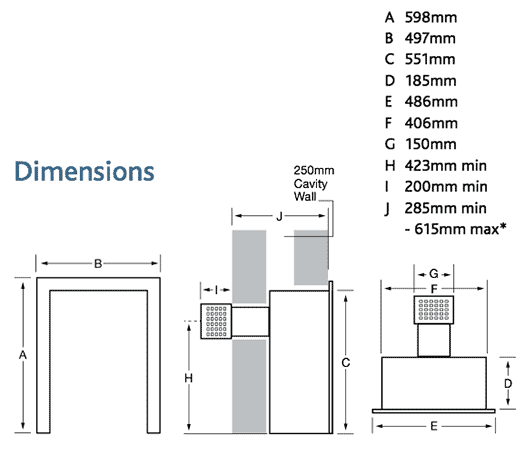 Kinder Revolution Balanced Flue Gas Fire Sizes