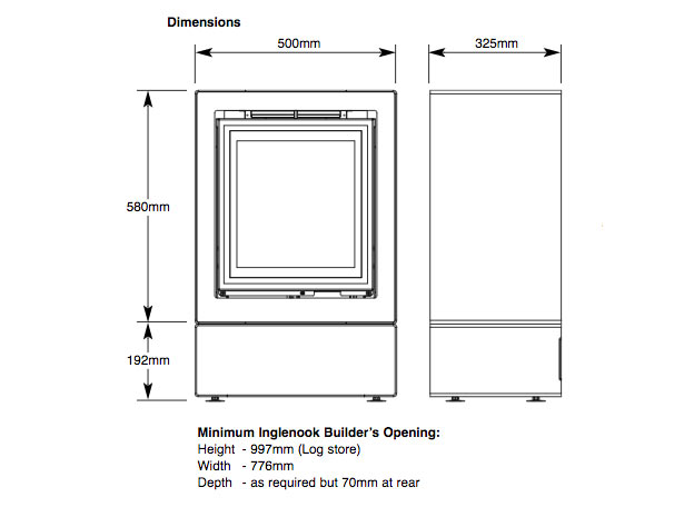 Legend Ethos 400 Stove Sizes