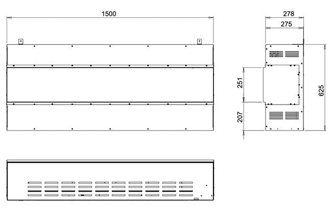 Legend Nero 1500 Electric Fire Sizes