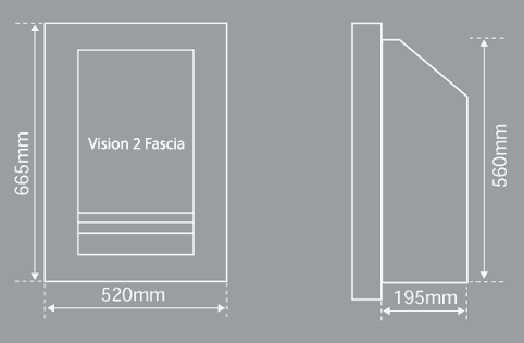 Legend Fires Vantage 4 Sided Gas Fire Sizes