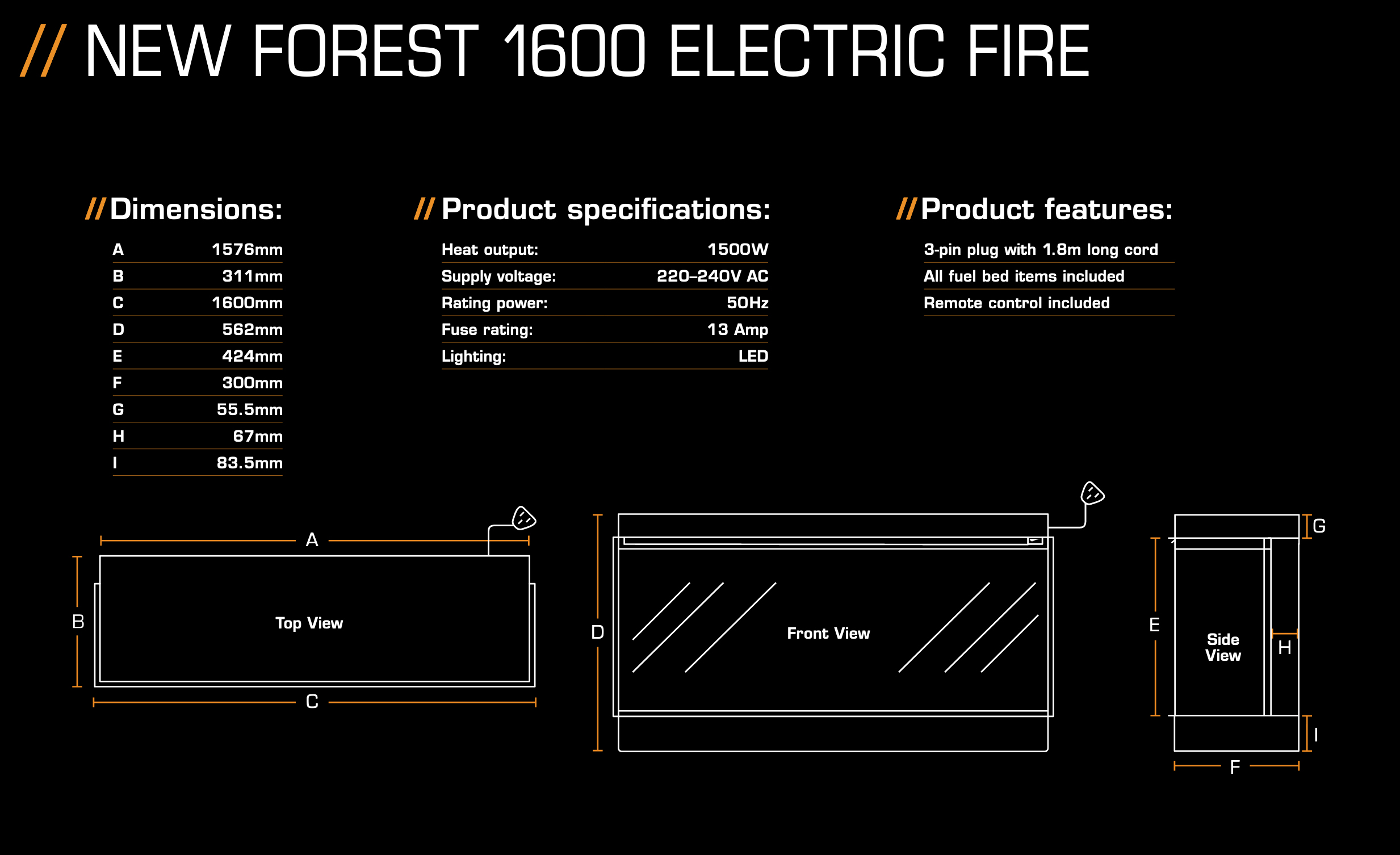 New Forest 1600 Sizes