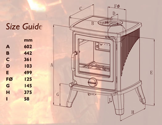 Newman Fireplaces Vista Magnifico SE Wood Burning Stove Sizes