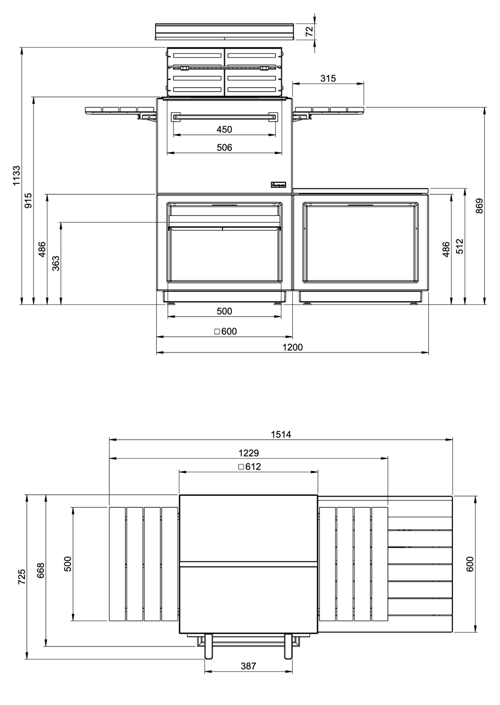 Nordpeis Air BBQ Grill Sizes