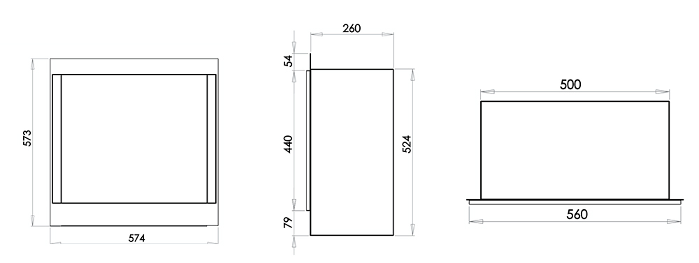 Paragon P11 Gas Fire Dimensions