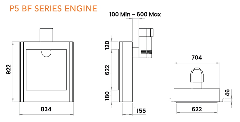 Paragon P5 BF Balanced Flue Sizes