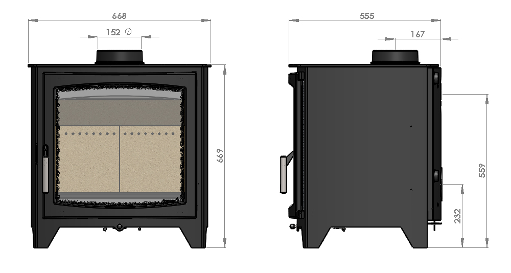 Aspect 14 Boiler Stove Dimensions