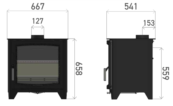 Parkray Aspect 14 Stove Sizes