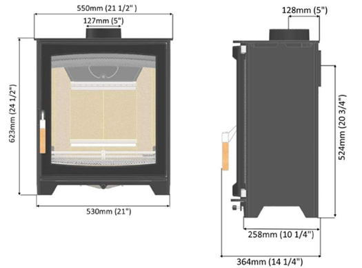 Parkray Aspect 5 Slimline Sizes