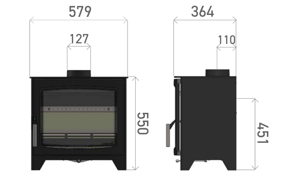 Parkray Aspect 7 Eco Stove Sizes