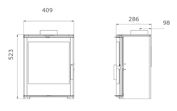 Panamera Multifuel Stove Dimensions