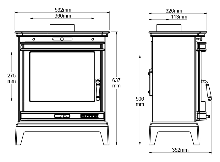 Portway Rochester Stove Sizes