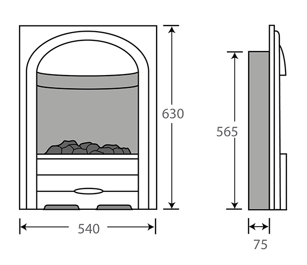 Courts Chloe Electric Fire Dimensions