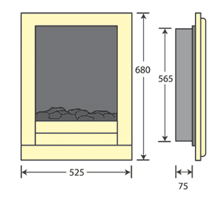 Pureglow Carmen Hole-in-the-Wall Electric Fire Sizes