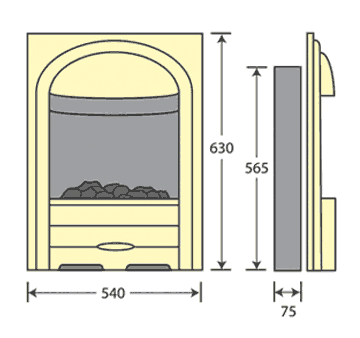 Courts Annabelle Electric Fire Dimensions